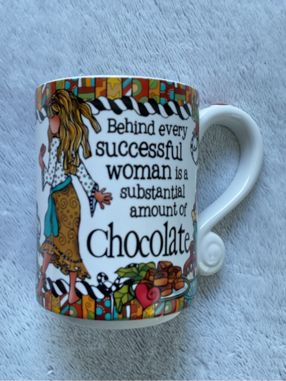 SUZY TORONTO Fun “Chocolate” Mug with Scrolled Handle
